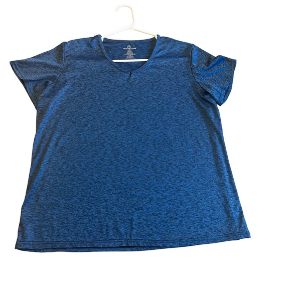 Real Essentials  Blue Short Sleeve V-Neck Tee - Picture 4 of 5